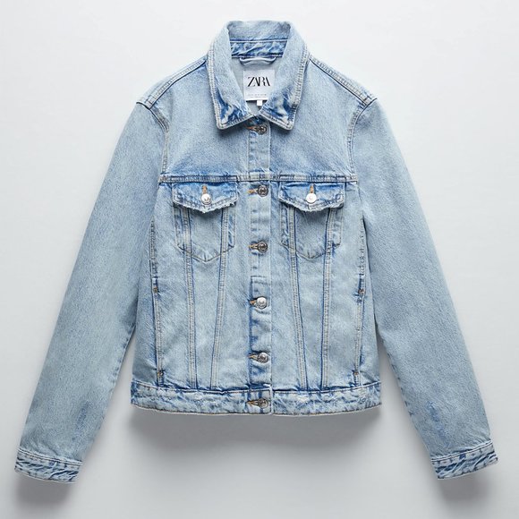 NEW! ZARA Denim Distressed Washed Jean Jacket, Size XL - Picture 11 of 16